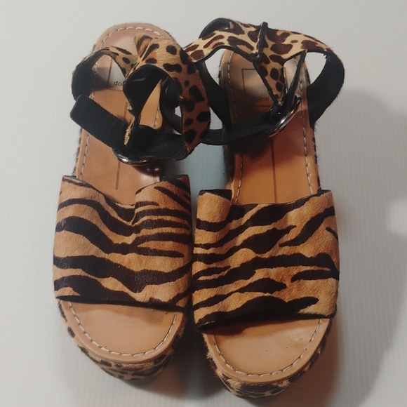 Dolce Vita leopard print platform wedge sandals Size 6.5 - Picture 4 of 7